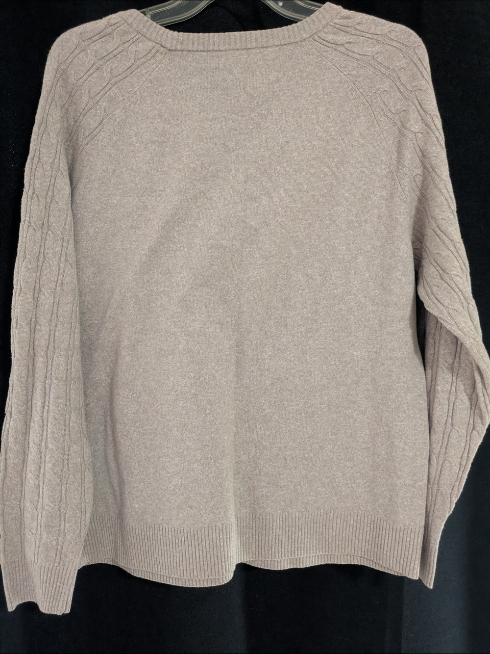 Croft & Barrow Women's Cable Knit Crewneck Sweater - Light Taupe - Picture 3 of 4